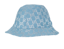 Gucci Denim GG Bucket Hat, Wool, Blue, 75cm, 3*